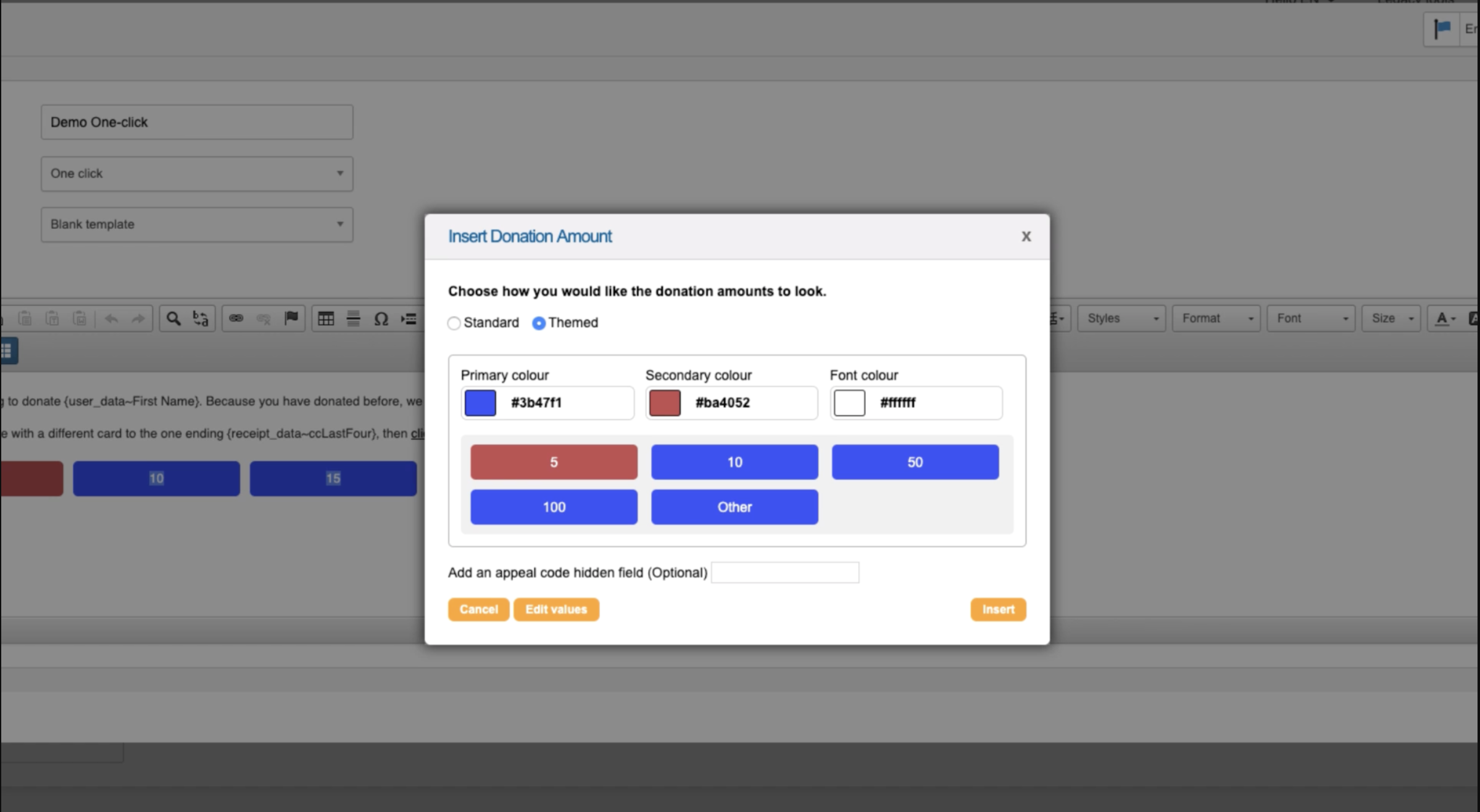 screenshot of Engaging Networks